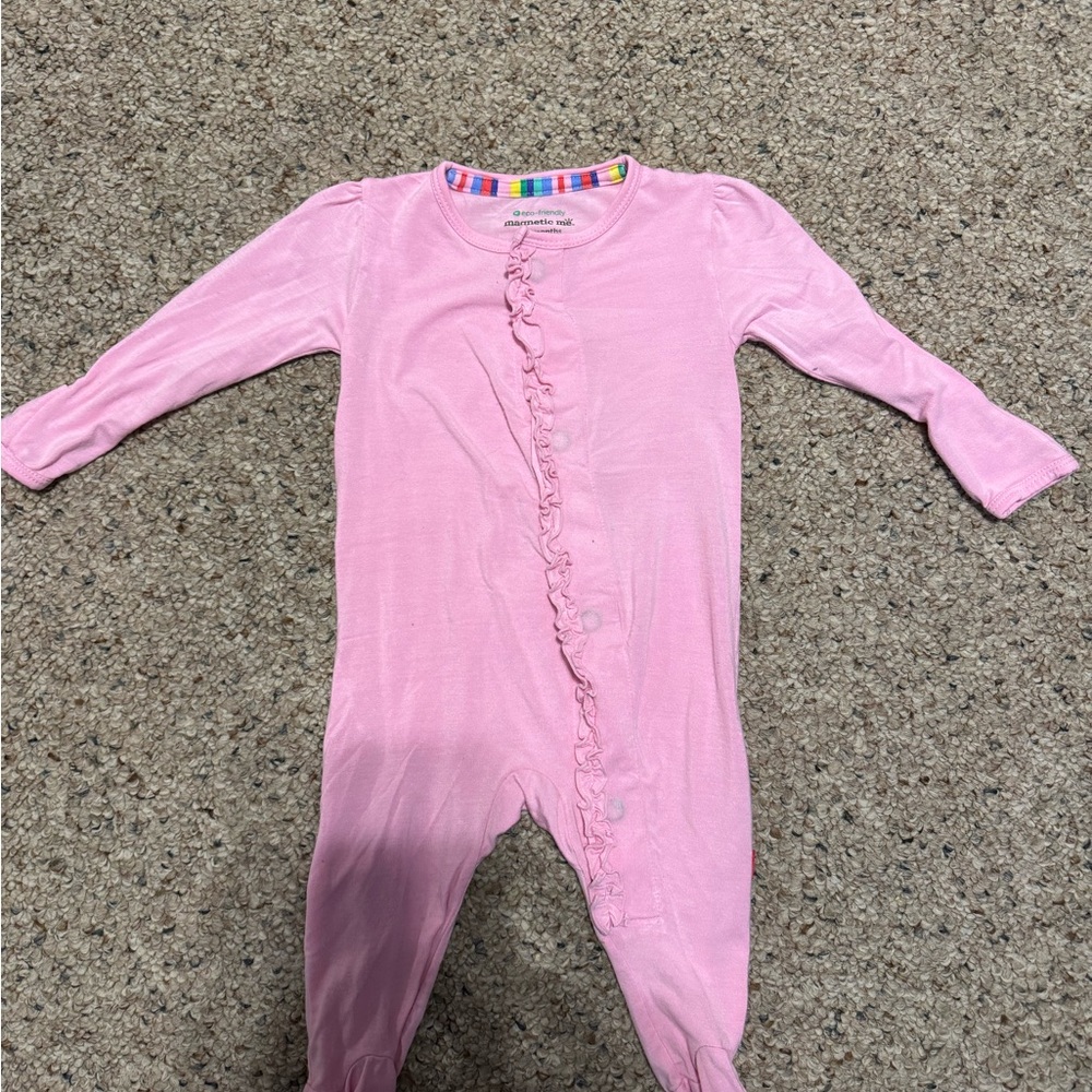 Pink Ruffled Kids One Piece